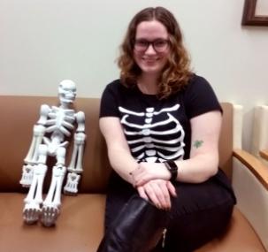 Student with a 3D printed Skeleton